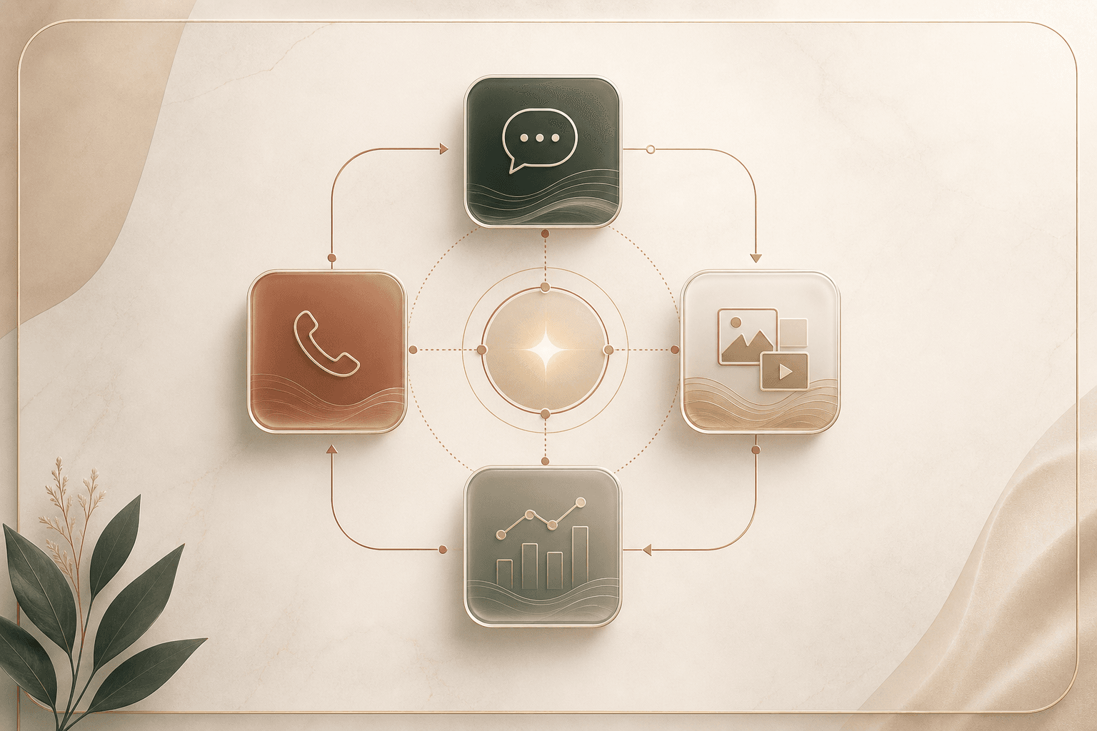 Luxury diagram showing Cellura services feeding a med spa growth system
